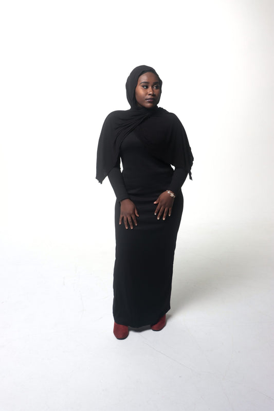 DALA MAXI KNIT DRESS - BLACK