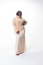 Load image into Gallery viewer, CELA SATIN SKIRT -TAN
