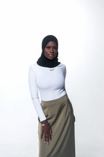 Load image into Gallery viewer, CELA SATIN SKIRT -OLIVE

