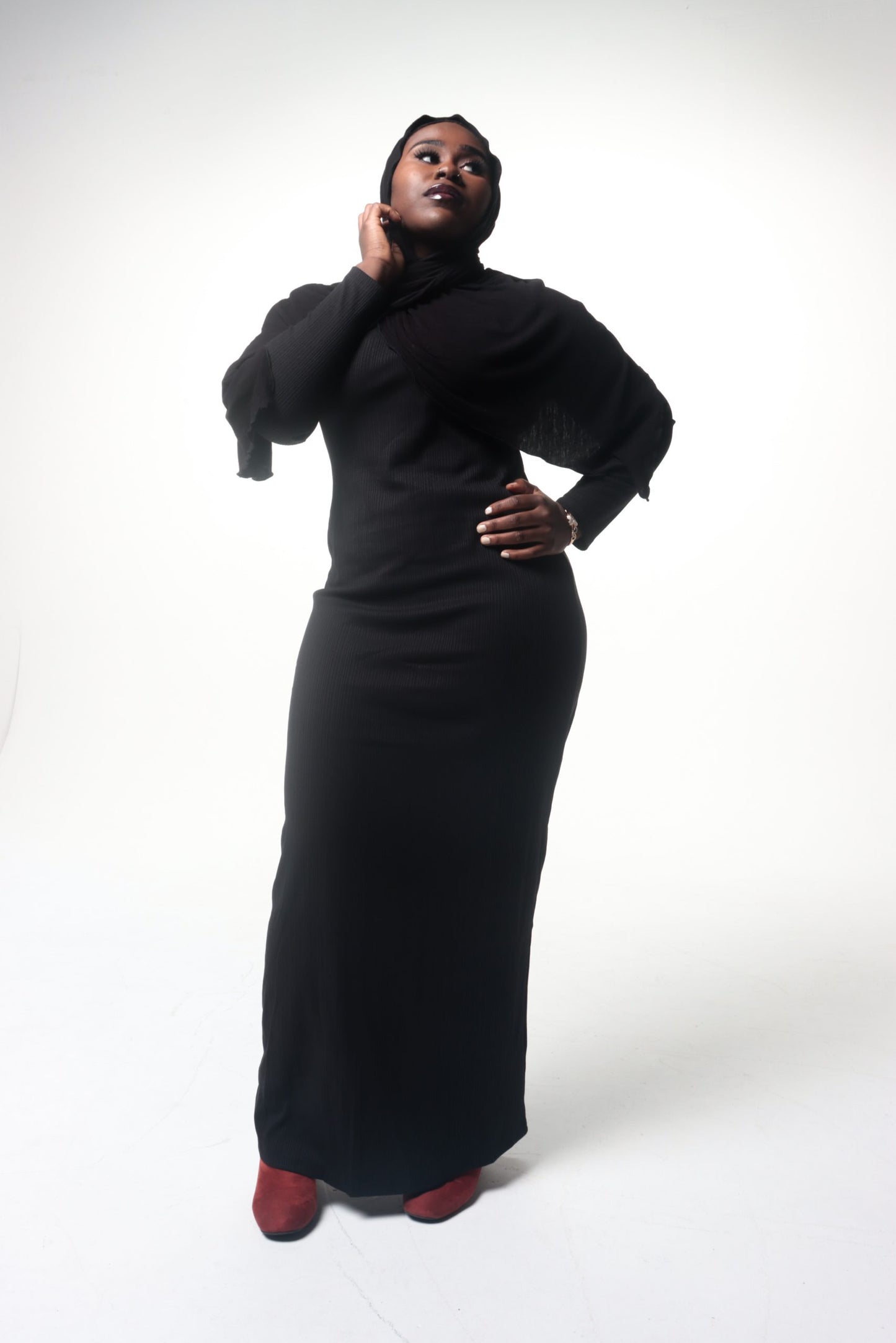 DALA MAXI KNIT DRESS - BLACK