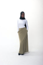 Load image into Gallery viewer, CELA SATIN SKIRT -OLIVE

