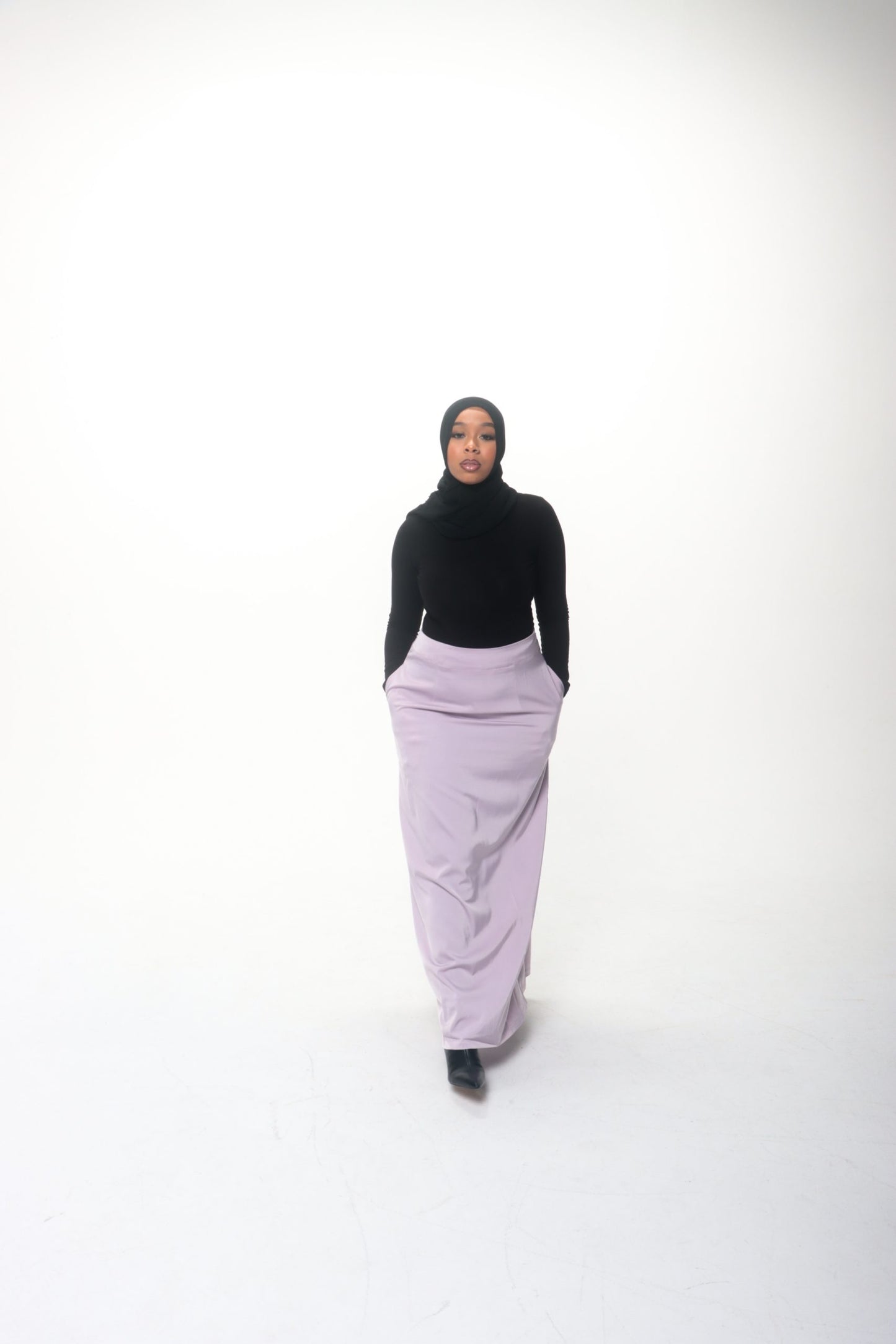 CELA SATIN SKIRT - LAVENDER
