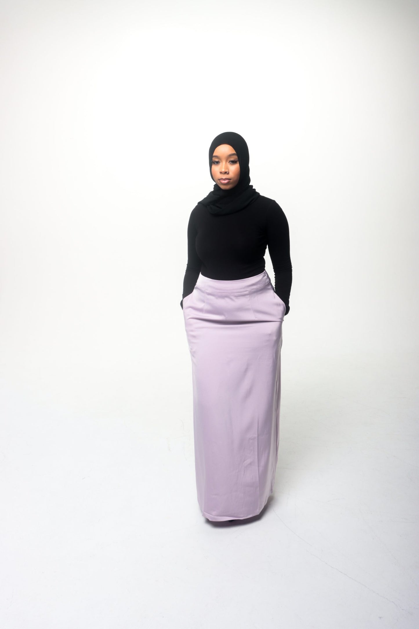 CELA SATIN SKIRT - LAVENDER
